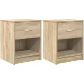 vidaXL Nachtkastjes 2 st met lade 40x34x50 cm sonoma eikenkleurig
