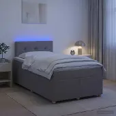 vidaXL Boxspringbed met matras met hoofdeinde Taupe 120 x 190 cm Stof