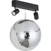 QAZQA Retro hanglamp discobal incl. LED 2-lichts met afstandsbediening - Discoball