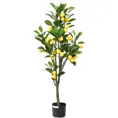vidaXL Kunstcitroenboom 136 blaadjes 120 cm groen