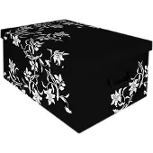 Merkloos Opbergers box zwart 51 x 37 cm - Opbergbox