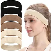 Hoopoe Set van 6 Brede Elastische Haarbanden - Sport & Mode