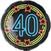 Wefiesta Folieballon - 40 jaar - Neon - 46cm - Zonder vulling