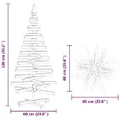 vidaXL Houten kerstboom KOTKA 120 cm Massief grenenhout Naturel