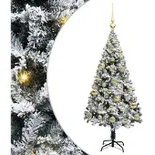 vidaXL Kunstkerstboom met 150 LED Wit 120 cm PVC en Staal en Kunststof