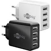 Goobay USB A oplader | | 4 poorten (USB A, 30W, Zwart)