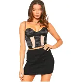Missyempire Missy Empire Dames: Pluizige, nauwsluitende minirok (Zwart)