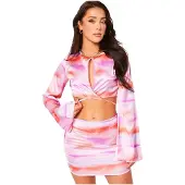 Missyempire Missy Empire Tie-dye satijnen minirok voor dames (Lila)