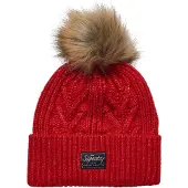 Superdry Luxe Kabelbeanie Grijs Grootte: 1SIZE