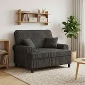 vidaXL XXL fauteuil met kussens Donkergrijs 1,5 Lijnen Stof