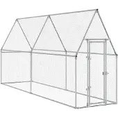 vidaXL Kippenhok 100x100x190 cm gegalvaniseerd staal zilverkleurig