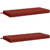 vidaXL Bankkussens SOEST 2 st 100% Polyester Rood 110 x 50 x 8 cm
