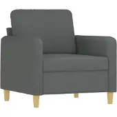 vidaXL Fauteuil 60 cm stof donkergrijs