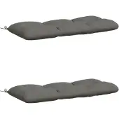 vidaXL Bankkussens VIANEN 2 st 100% Polyester Grijs 120 x 50 x 12 cm