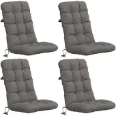 vidaXL 4-delige hoogrugkussen VIANEN 4 st 100% Polyester Grijs