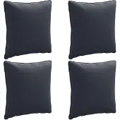 vidaXL Rugkussen PUTTEN 4 st 100% Polyester Donkerblauw