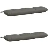 vidaXL Bankkussens VIANEN 2 st 100% Polyester Grijs 120 x 30 x 12 cm