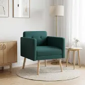 vidaXL Accentstoel Donkergroen Stof