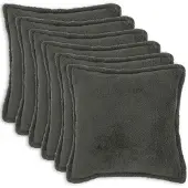 vidaXL Kussensloop 6 st HOUTEN Donkergrijs 65 x 65 cm Bouclé