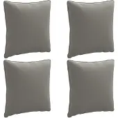 vidaXL Rugkussen PUTTEN 4 st 100% Polyester Grijs 40 x 40 x 15 cm