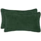 vidaXL Kussensloop 2 st HOUTEN Donkergroen 40 x 70 cm Bouclé