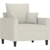 vidaXL Fauteuil 60 cm fluweel crèmekleurig