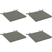 vidaXL Zitkussens SOEST 4 st 100% Polyester Grijs 40 x 40 x 3 cm