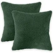 vidaXL Kussensloop 2 st HEERLEN Donkergroen 30 x 30 cm Bouclé