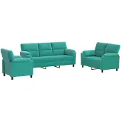 vidaXL Bankstel 3 pcs Turquoise fluweel