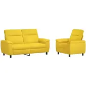 vidaXL Bankstel 2 pcs Licht Geel Stof