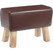 vidaXL Bank 60 x 30 x 45 cm Echt Leer Donkerbruin