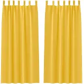 vidaXL - Blackout - Gordijnen - met - Ringen - 2 - st - Mosterdgeel - 260 - x - 140 - cm