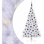 vidaXL Kunstkerstboom met 300 LED Wit 180 cm PVC en Staal