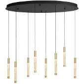 Steinhauer Hanglamp Alisio 4580ME 8-lichts luxe glas in messing