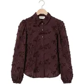 Aaiko Dames Blouses Lien Beads Co 522 - Bordeaux - Maat L