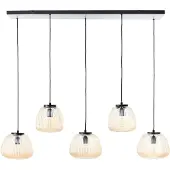 Brilliant 5 Lichts Hanglamp Kaizen Zwart Met Wit