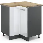 Vicco Hoekkast R-Line Wit Hoogglans 75.6 cm , WB Eik, Model 45600