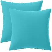 vidaXL Kussensloop 2 st HEERLEN Turquoise 45 x 45 cm Polyester