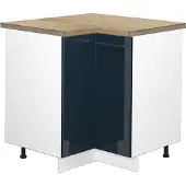 Vicco Hoekkast Fame-Line Donkerblauw hoogglans 80.5 cm , WB Eik, Model 49704