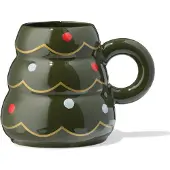 HEMA Mok ⌀11.5x11.6cm Kerstboom (donkergroen)
