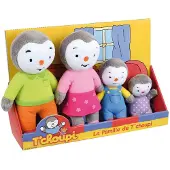 Jemini Family box set of 4 soft toys - T'Choupi - - +/- 19 cm
