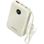 Vention Powerbank 10000mAh 2 x USB-C 1x USB-A with display 22.5W beige