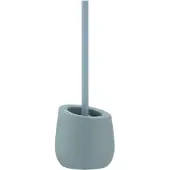 Wenko Toiletborstelhouder Badi mat blauwgrijs keramiek met siliconen borstelkop - Toiletborstel met houder - WC borstel met houder vrijstaand