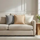 vidaXL Kussen met kussen HOUTEN 6 st Wit Faux Linnen