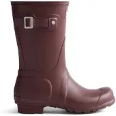 Hunter Dames Original Short regenlaarzen bordeauxrood (39), Plat, Geen, Casual, Granaatappel, PVC WFS1000RMA
