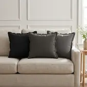 vidaXL Kussen met kussen HOUTEN 2 st Lichtgrijs Faux Linnen