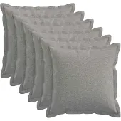 vidaXL Kussen met kussen HOUTEN 6 st Wolkgrijs Faux Linnen