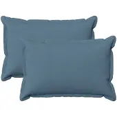 vidaXL Kussen met kussen HOUTEN 2 st Jeans Blauw Faux Linnen