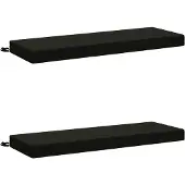 vidaXL Bankkussens SOEST 2 st 100% Polyester Zwart 110 x 40 x 8 cm