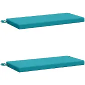 vidaXL Bankkussens SOEST 2 st 100% Polyester Turquoise 60 x 40 x 5 cm